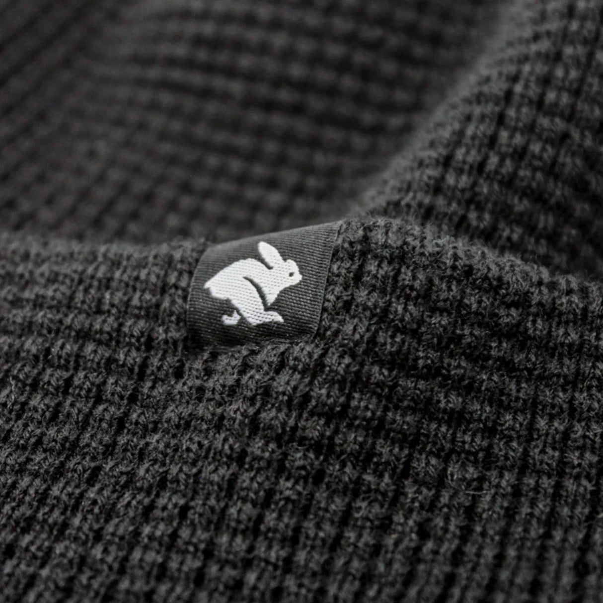 Rabbit Waffle Beanie Black
